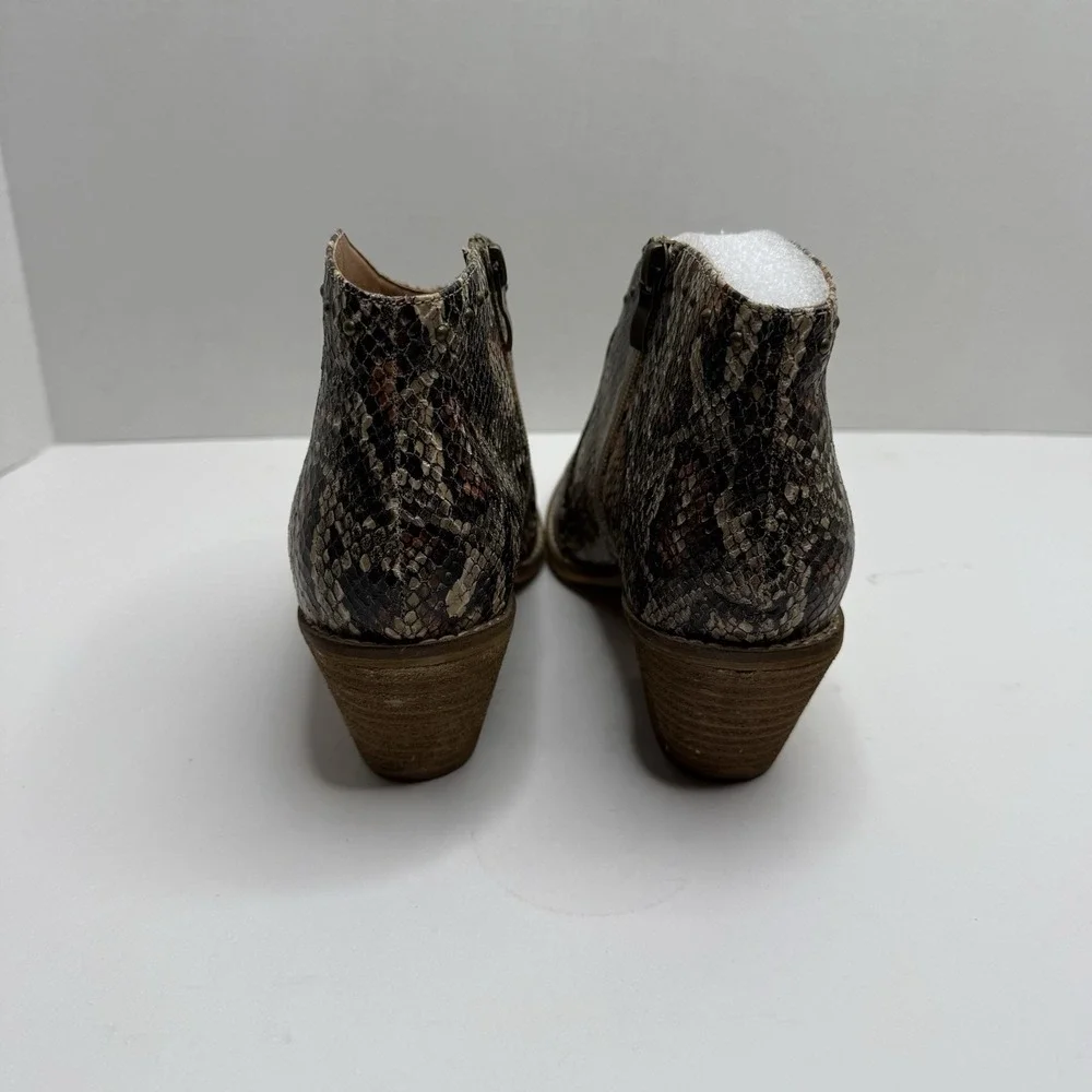 Corkys Boutique Swifton Brown Snake Print Ankle Booties Women 10 80-9948-BRSN